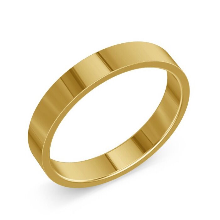 Flat Shape 18ct Yellow Gold Wedding Rings