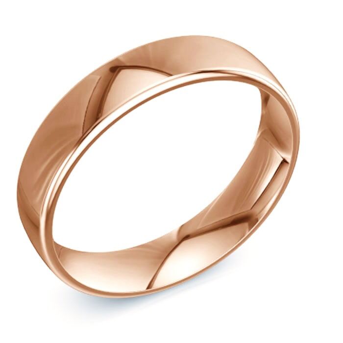 Modern Court 18ct Red Gold Wedding Rings