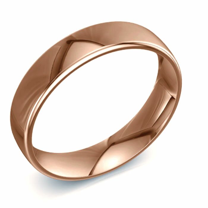 Modern Court 9ct Red Gold Wedding Rings