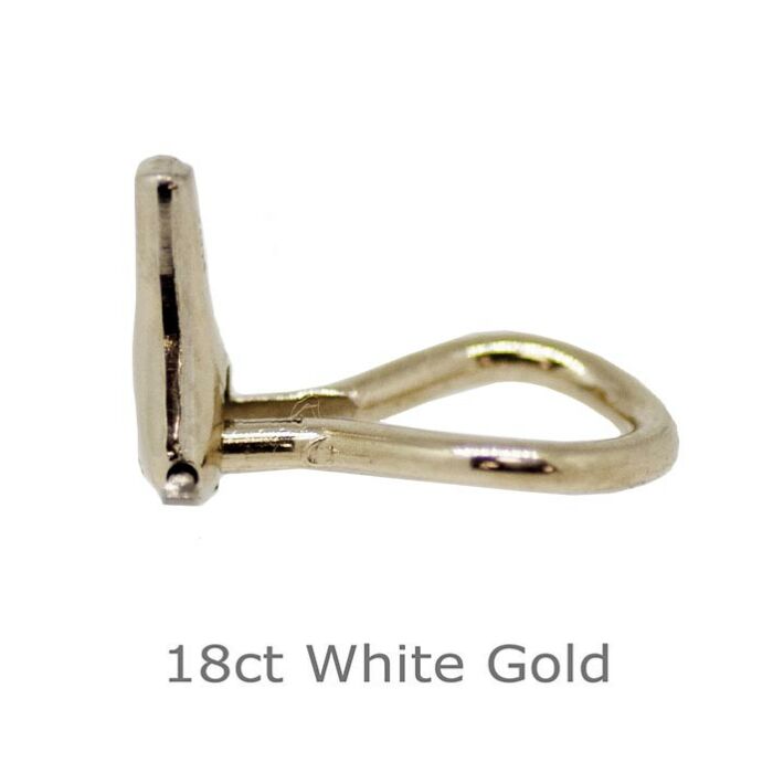 18ct WHITE GOLD EAR FITTING OMEGA CLIP