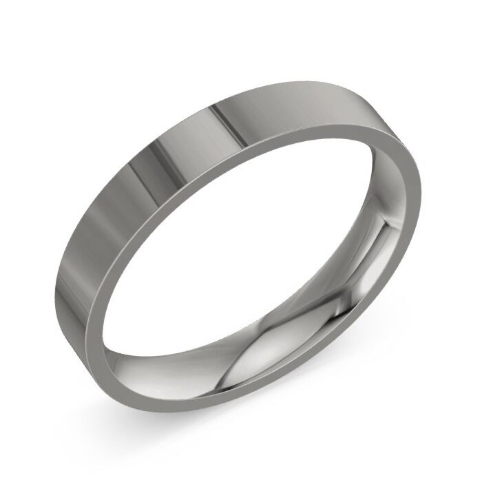 Flat Court 18ct White Gold Wedding Rings
