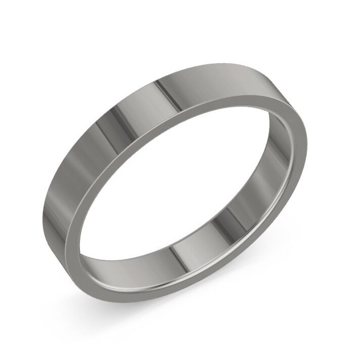 Flat 18ct White Gold Wedding Rings