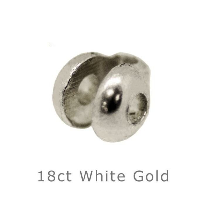 18CT WHITE GOLD BROOCH JOINT BALL BROOCH FITTINGS | SMALL SIZE 3.22MM X 2.50MM