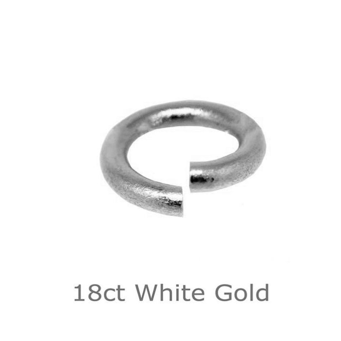 18ct White Gold open round jump ring 6mm
