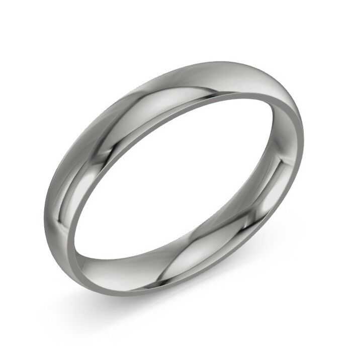 D Shape 18ct White Gold Wedding Rings