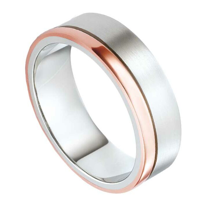 Wedding Ring 7mm Two Tone Gold Ring | 577A00