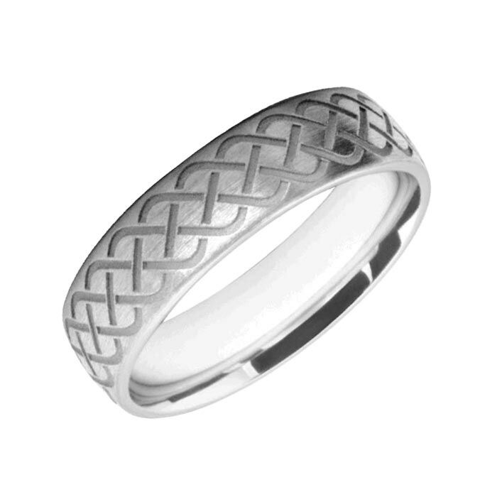 6mm Wedding Ring W7510 | Gents Pattern - Laser Engraving Wedding Ring
