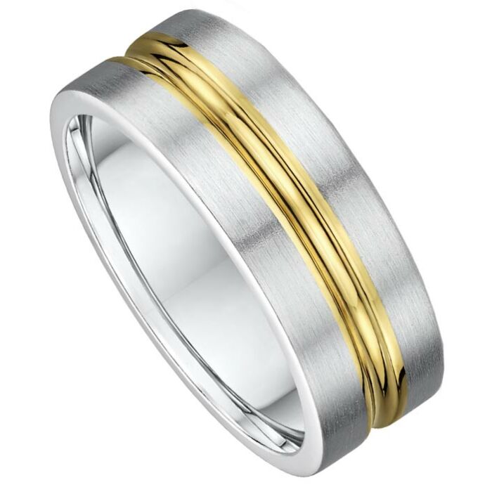 Wedding Ring 8mm Two Tone Gold Ring | 819A01