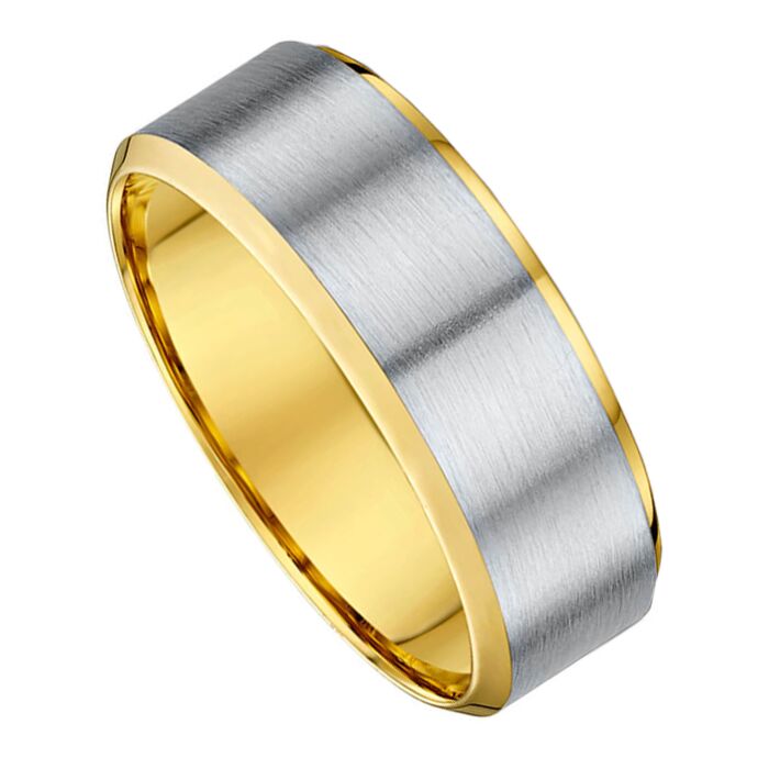 Wedding Ring 7mm Two Tone Gold Ring | 857A04
