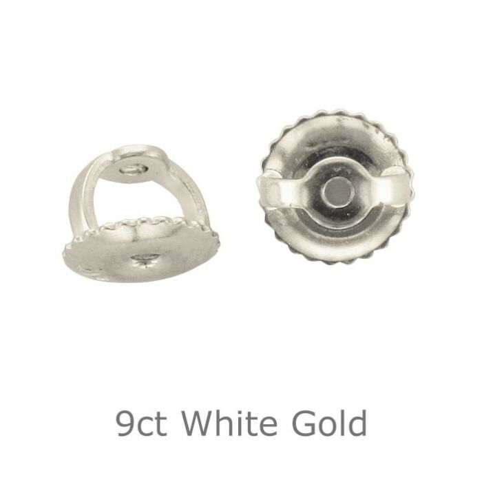 9ct WHITE GOLD THREADED EARRING SCROLLS