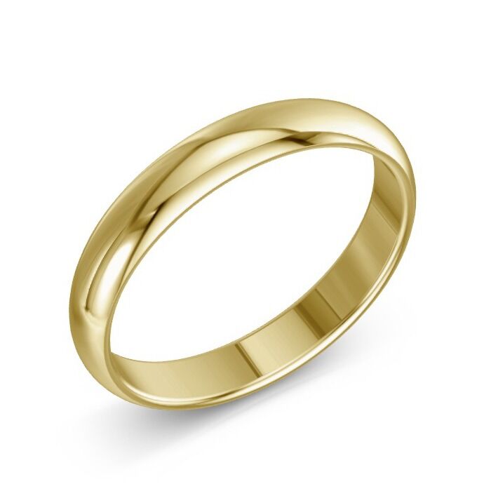 D Shape 9ct Yellow Gold Wedding Rings