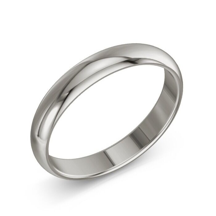 D Shape 9ct White Gold Wedding Rings