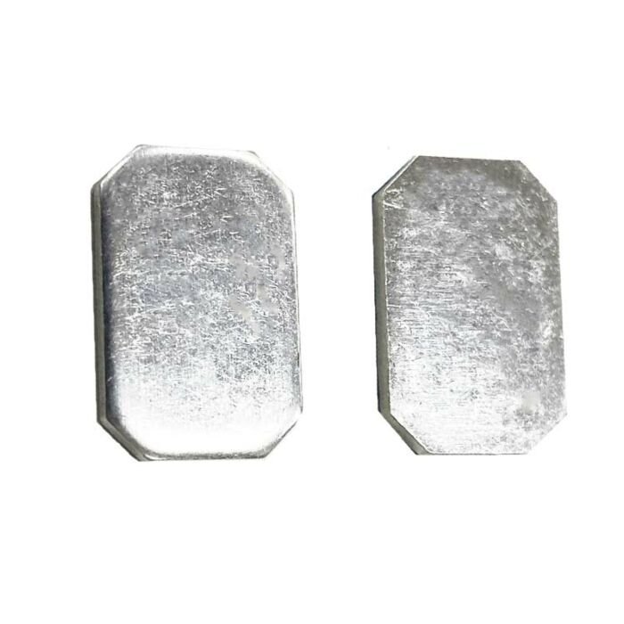 Silver 17 x 11 x 2mm rectangular cut corners blank stamped shape
