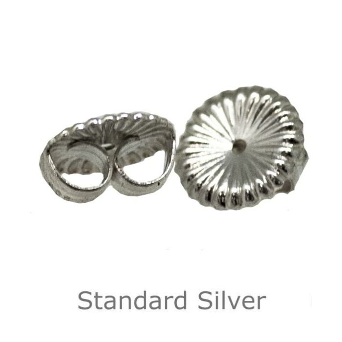 SILVER LARGE ROSSETTE EARRING SCROLLS 8.8x8.8x4.1mm