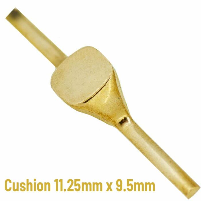 18ct Yellow Gold Cushion signet 11.25mm x  9.5mm | Unfinished signet stamping