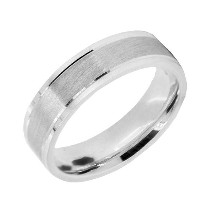Wedding Ring Diamond CUT 21 Groove, Stepped Edge & Matt finish