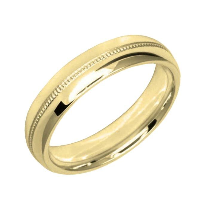 Diamond Cut Wedding Ring CUT 4 Centre Milgrain & Polish finish