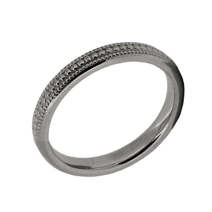 Wedding Ring Diamond CUT 52 Patterned Milgrain & Polish finish