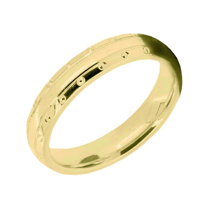 Wedding Ring Diamond CUT 12 Circle shallow stepped edge & Polish finish