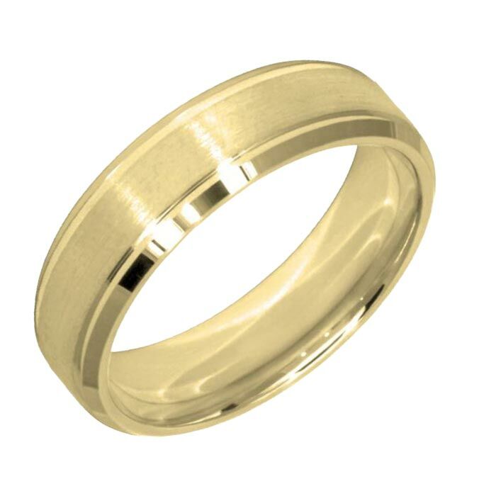 Wedding Ring Diamond CUT 25 STEP GROOVE BEVEL EDGE MATT FINISH