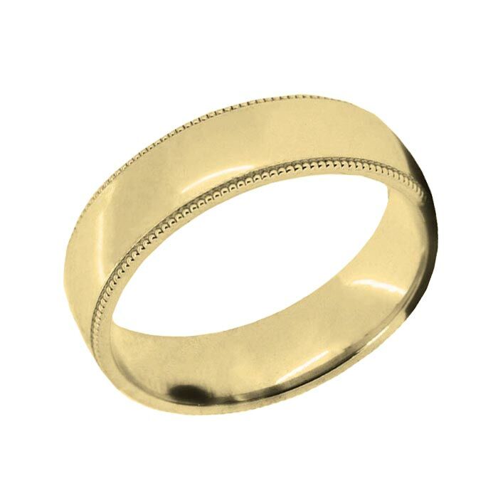 Diamond Cut Wedding Ring CUT 3 Beaded edges & polish
