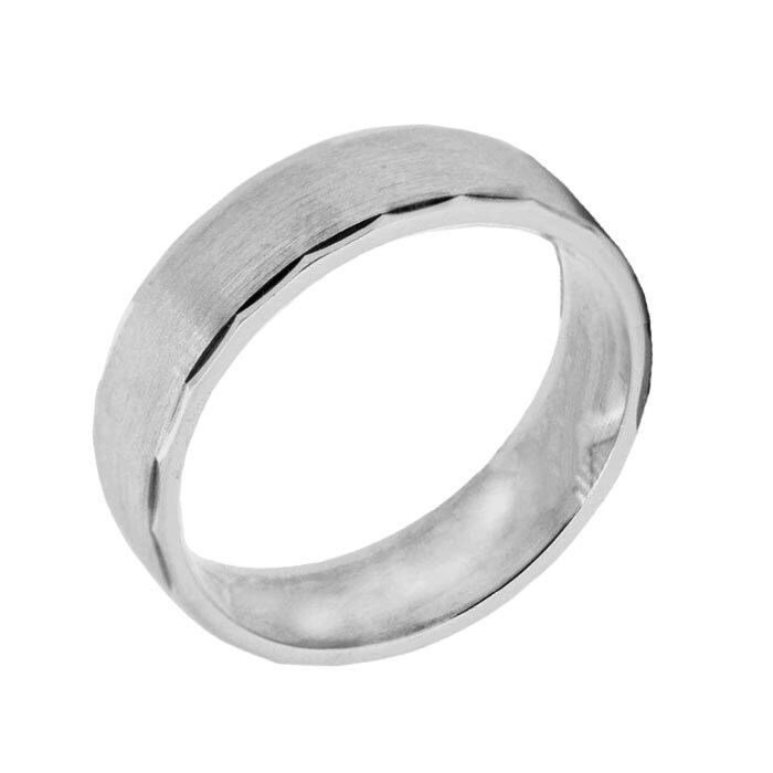 Wedding Ring Diamond Cut 44 Stepped Knotched Edge Matt Finish