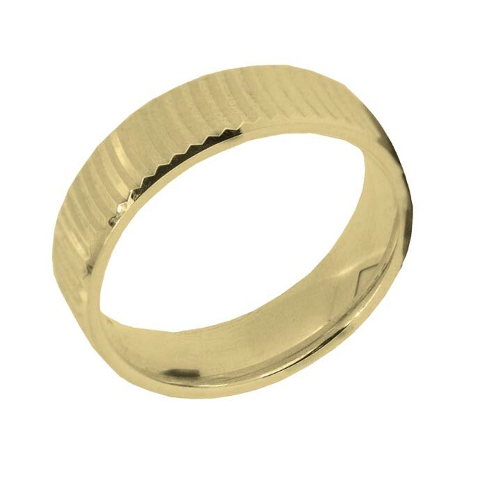 Wedding Ring Diamond Cut 47 Curved Diamond Cut with Bevel Edges & Polish Finish