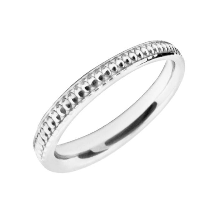 Wedding Ring Diamond CUT 51 MILLGRAIN POLISH FINISH