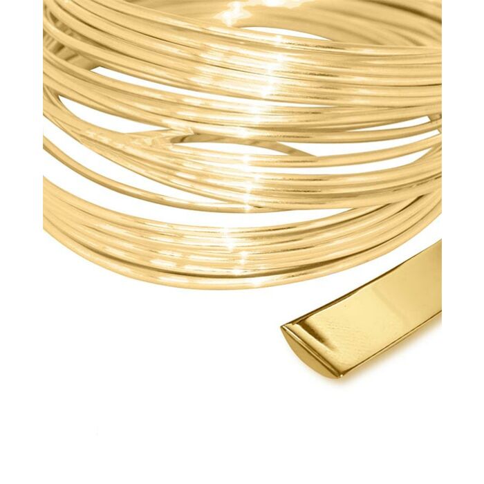 14ct Yellow Gold D SHAPE WIRE for jewellery