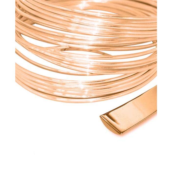 9ct Red Gold D SHAPE wire