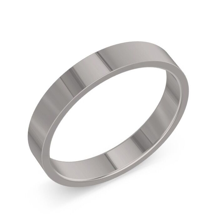 Flat Shape Platinum Wedding Rings