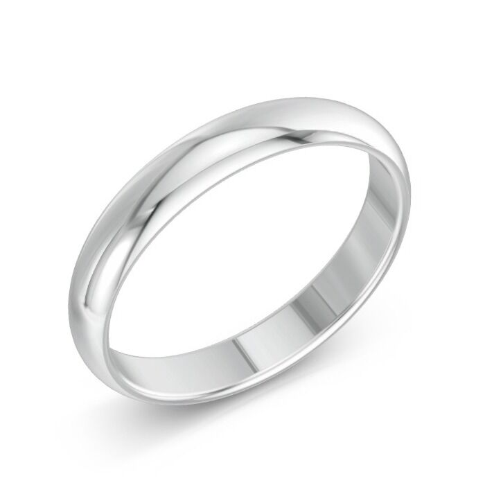 D Shape Sterling Silver Wedding Rings