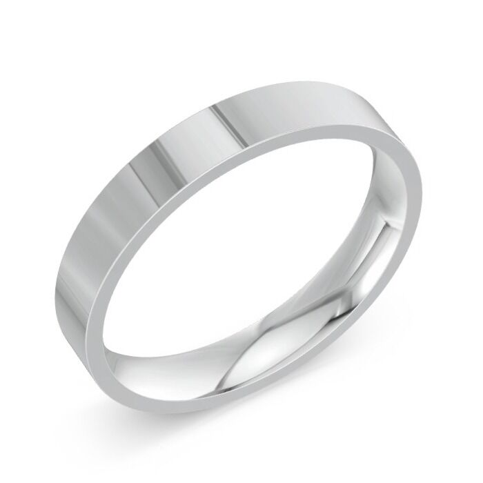 Flat Court Sterling Silver Wedding Rings