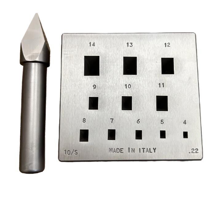 Collet Block and Punch, Rectangle, 4.00 x 2.80mm to 14.00 x 10.00mm, 17°