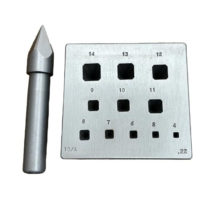 Collet Block and Punch, Chamfered Square, 4.00mm to 14.00mm, 17°