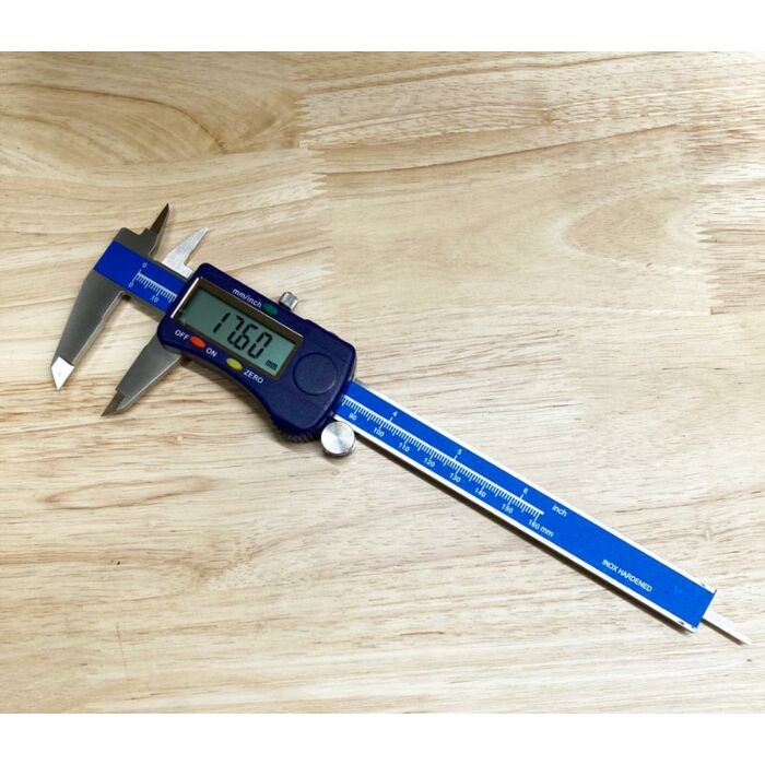 Beco Technic Sliding Vernier Caliper with fixing screw, stainless Steel, 150.00mm, digital display.