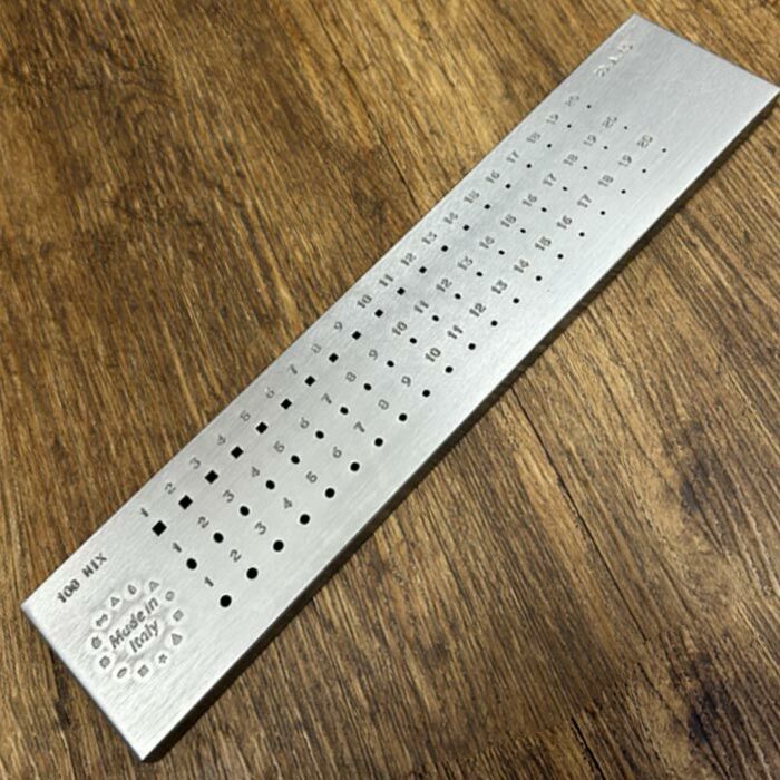 O.M.O Multishape Drawplate, 60 holes, 20 Square holes, 20 Oval holes, 20 Round holes