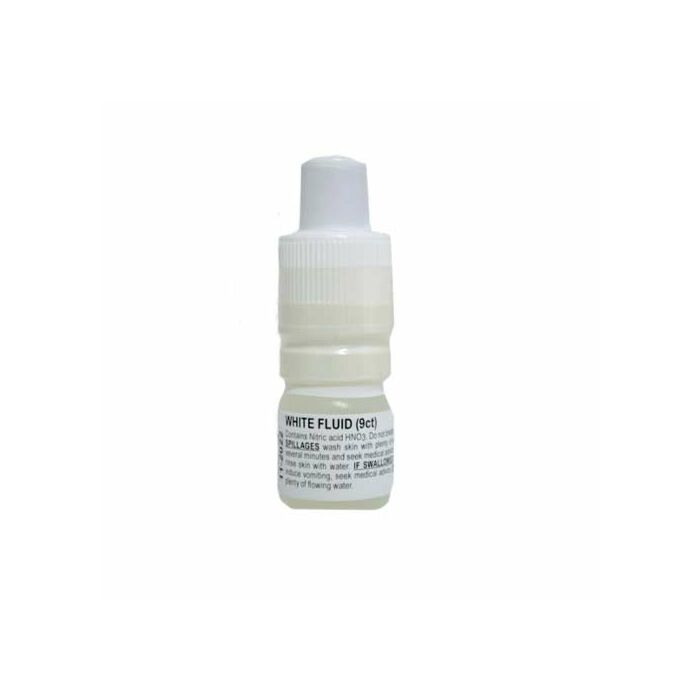 White fluid: Refill acid bottles for 9ct gold testing