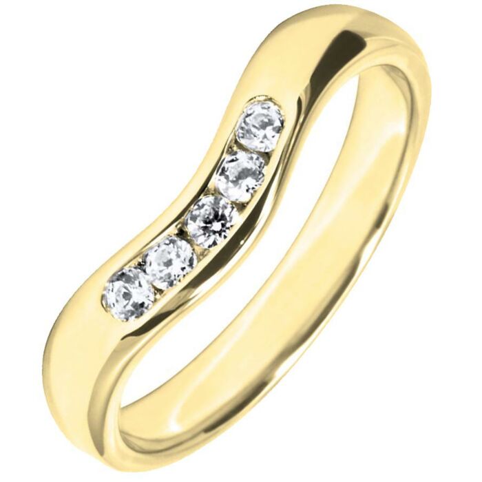 Wedding Ring with 0.19ct Diamond 4mm Shaped precious metal Ring | W261