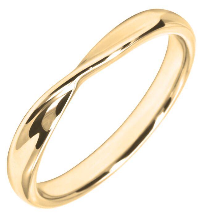 3mm Ribbon Twist Shaped Wedding Ring | W277