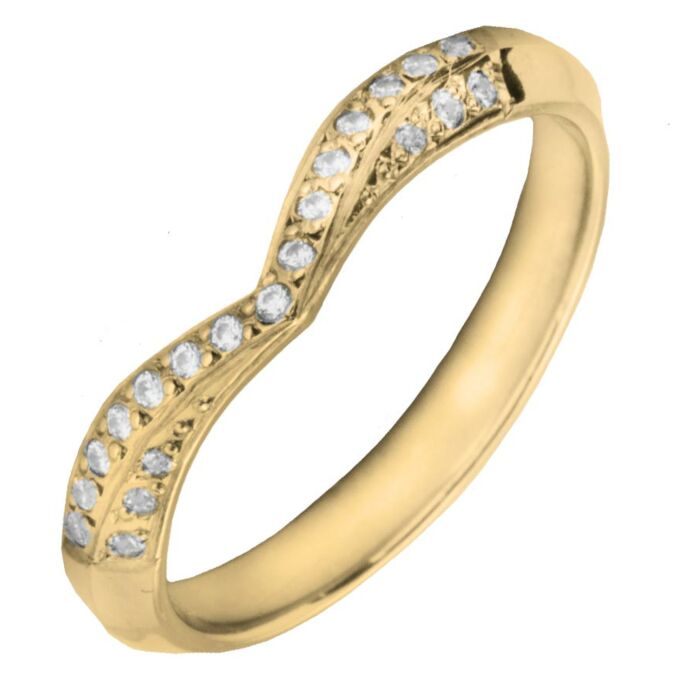 Wedding Ring with 0.15ct Diamond 3mm Shaped precious metal ring