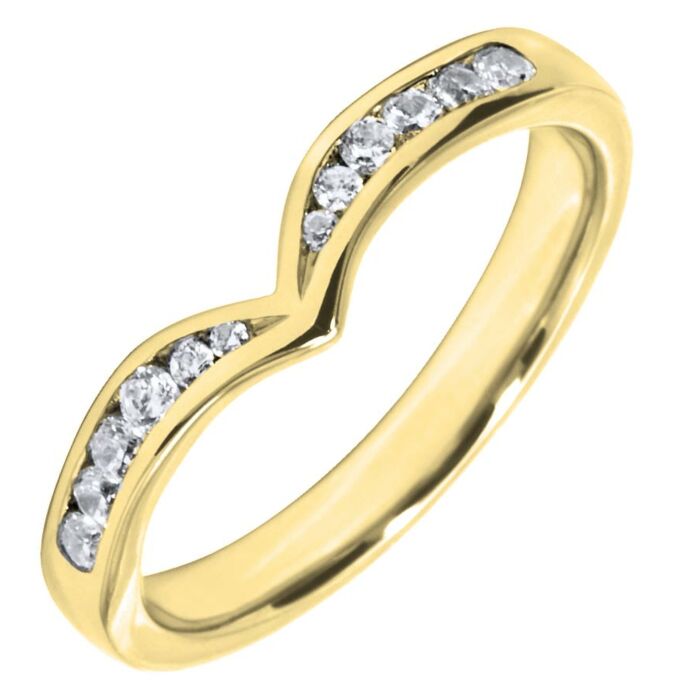 Wedding Ring with 0.19ct Diamond 3mm Shaped precious metal ring | W557
