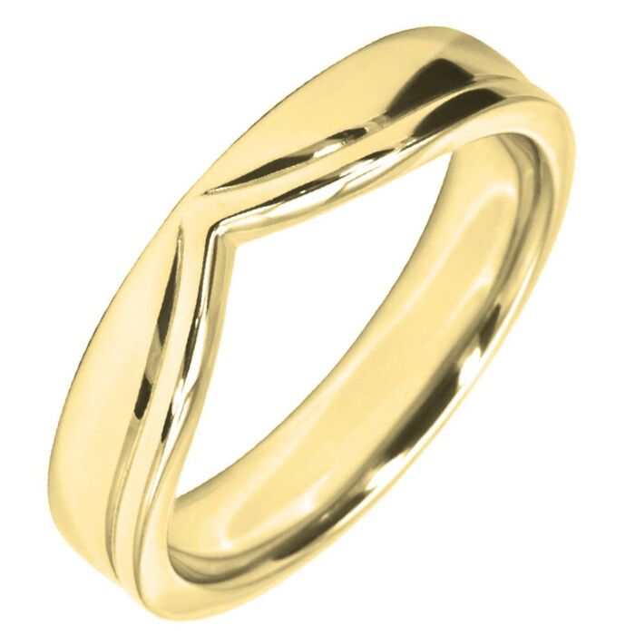Wedding Ring 4.25mm shaped precious metal ring