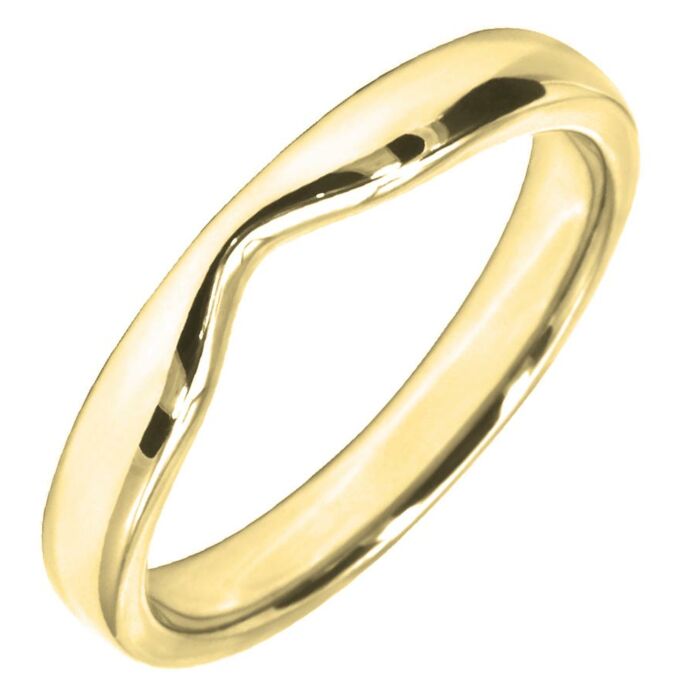 Wedding Ring 3.25mm Shaped precious metal ring