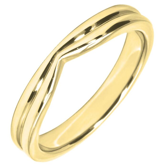 Wedding Ring 3.25mm Shaped precious metal ring