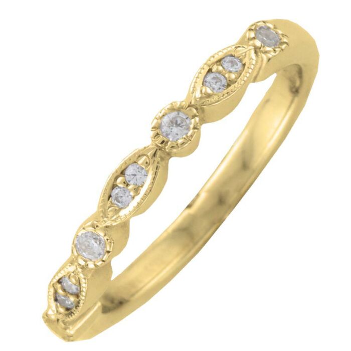 Wedding Ring with 0.15ct Diamond 2.75mm Shaped precious metal ring | W607