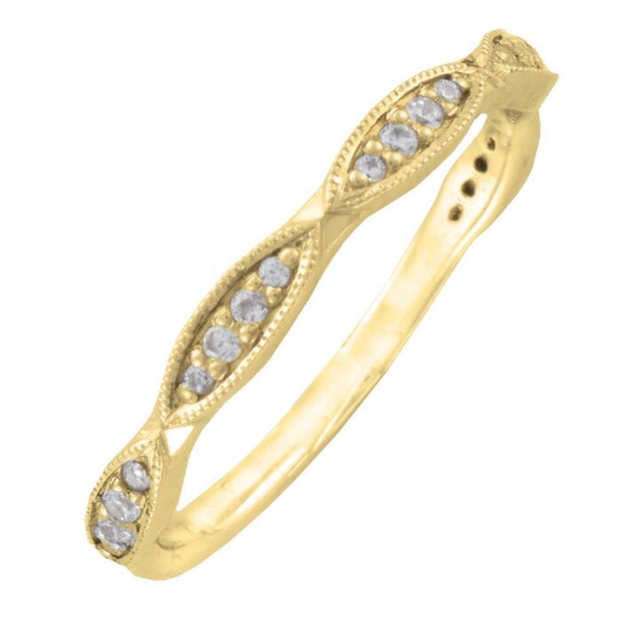 Wedding Ring with diamonds - 2.5mm Section shaped precious metal ring, 0.20ct diamond stones