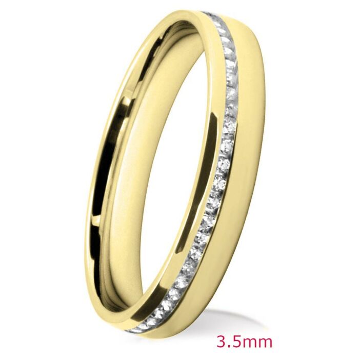 Channel Set Diamond Wedding Ring: 3.5mm Court Brilliant Cut Offset Channel | 751B02 751B01 751B00