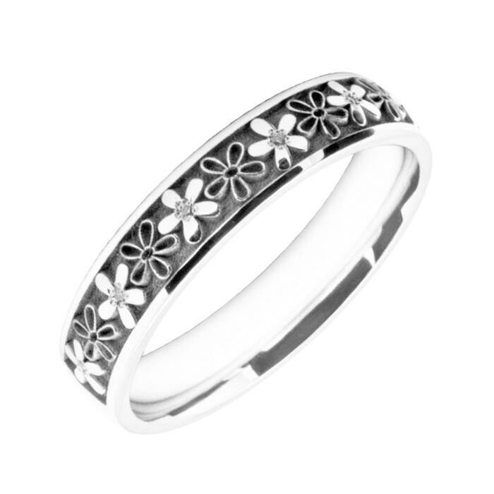 4mm Wedding Ring W7004 Pattern - Laser Engraving Wedding Ring