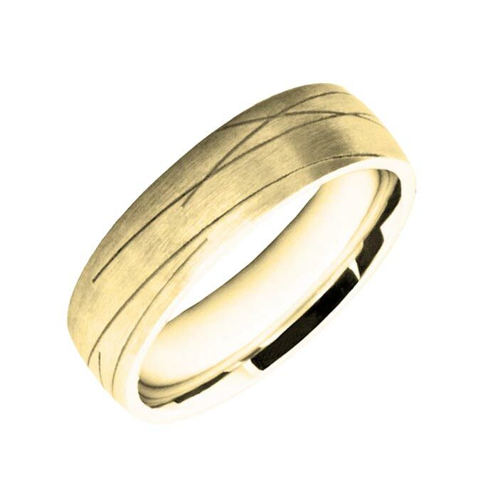 6mm Wedding Ring W7508 | Wedding band Men pattern laser engraved